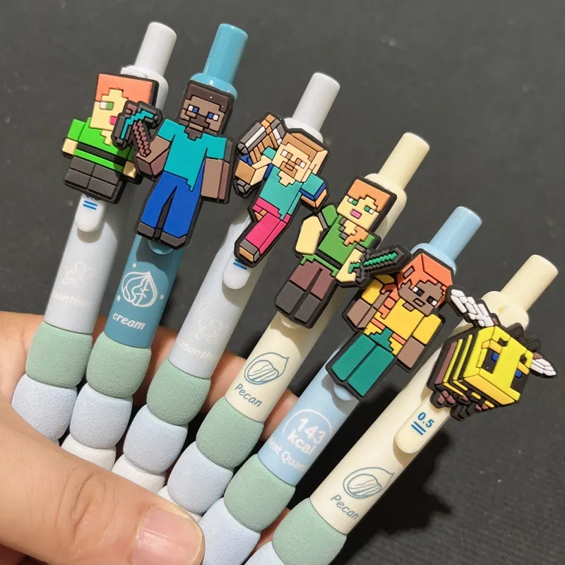 Game-Themed Retractable Pen Set for Boys – 6-Pack Black Ink Ballpoint Pens with Cool Video Game Character Designs, Fun School Supplies & Stationery Gift for Kids, Students